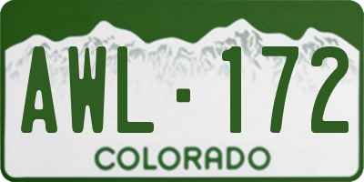 CO license plate AWL172