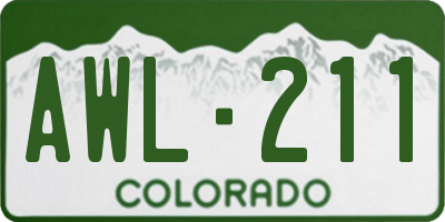 CO license plate AWL211