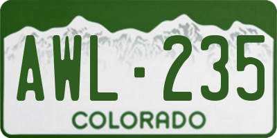 CO license plate AWL235