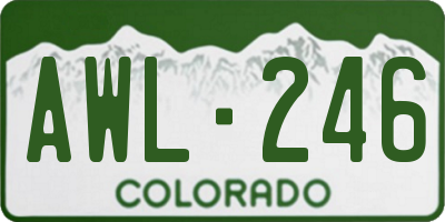 CO license plate AWL246
