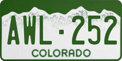 CO license plate AWL252