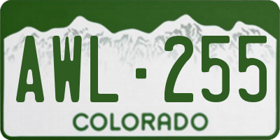 CO license plate AWL255