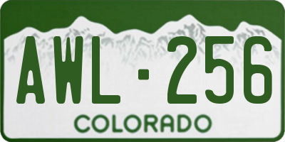 CO license plate AWL256