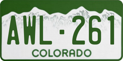 CO license plate AWL261