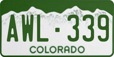 CO license plate AWL339