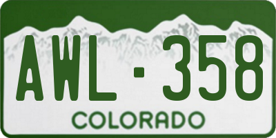 CO license plate AWL358