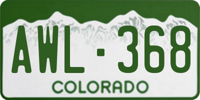 CO license plate AWL368