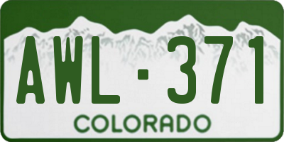 CO license plate AWL371