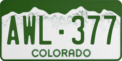 CO license plate AWL377