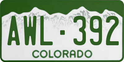 CO license plate AWL392