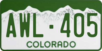 CO license plate AWL405