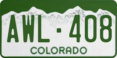 CO license plate AWL408