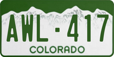 CO license plate AWL417