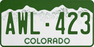 CO license plate AWL423