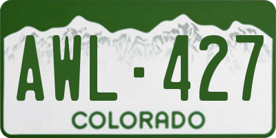 CO license plate AWL427