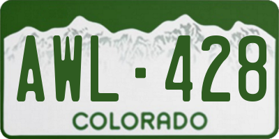 CO license plate AWL428