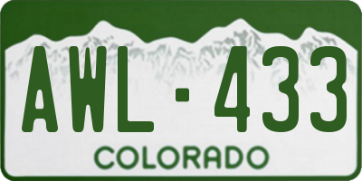 CO license plate AWL433