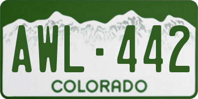 CO license plate AWL442