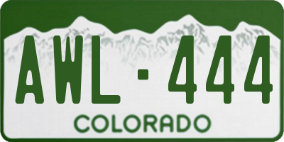 CO license plate AWL444