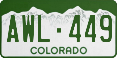 CO license plate AWL449