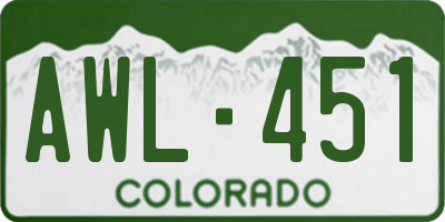 CO license plate AWL451