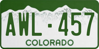 CO license plate AWL457