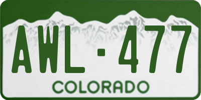 CO license plate AWL477