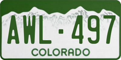 CO license plate AWL497