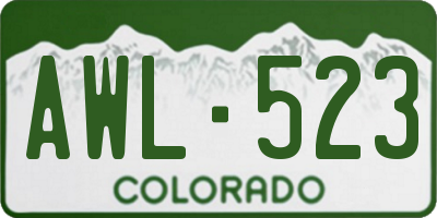 CO license plate AWL523