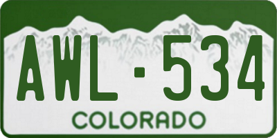 CO license plate AWL534