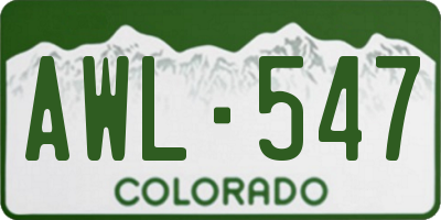 CO license plate AWL547