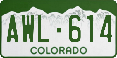 CO license plate AWL614