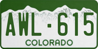 CO license plate AWL615