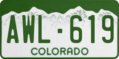 CO license plate AWL619