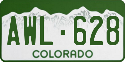 CO license plate AWL628