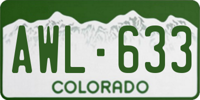CO license plate AWL633