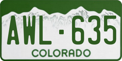 CO license plate AWL635