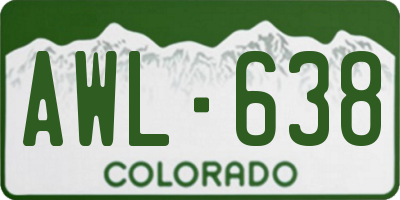 CO license plate AWL638
