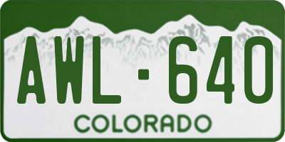 CO license plate AWL640