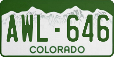 CO license plate AWL646
