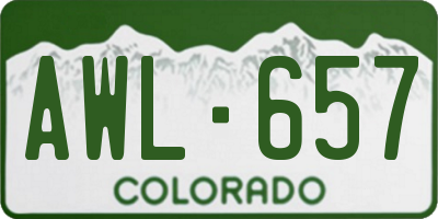 CO license plate AWL657