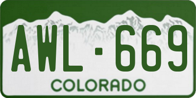 CO license plate AWL669