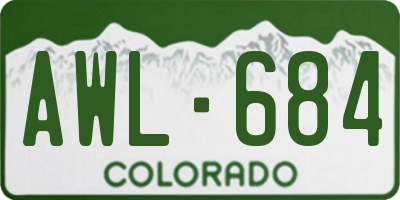 CO license plate AWL684