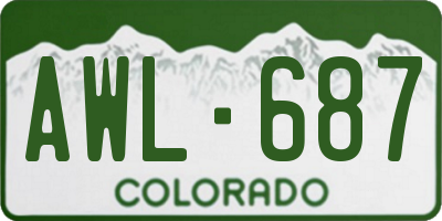 CO license plate AWL687