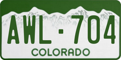 CO license plate AWL704