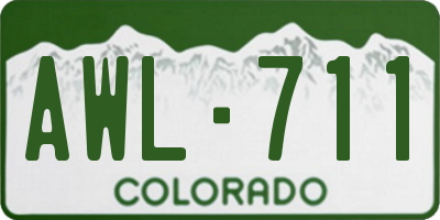 CO license plate AWL711