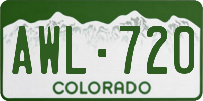 CO license plate AWL720