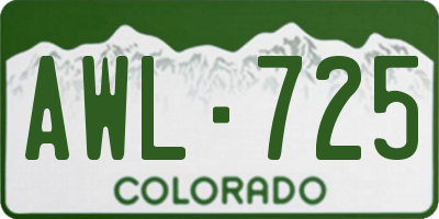 CO license plate AWL725