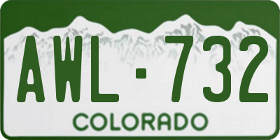 CO license plate AWL732