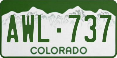 CO license plate AWL737